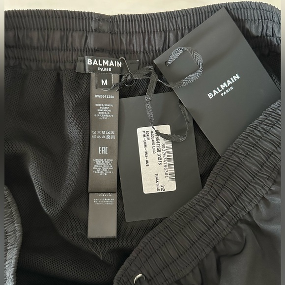 SOLD. Balmain Logo Print Swim Shorts black and gold size Medium. Brand New - Picture 6 of 10